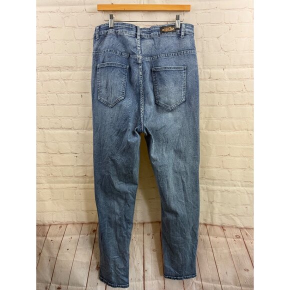 BBA Big But Adorable Jeans Womens Size 2X Blue Stretchy Skinny Highly Distressed - Picture 2 of 10